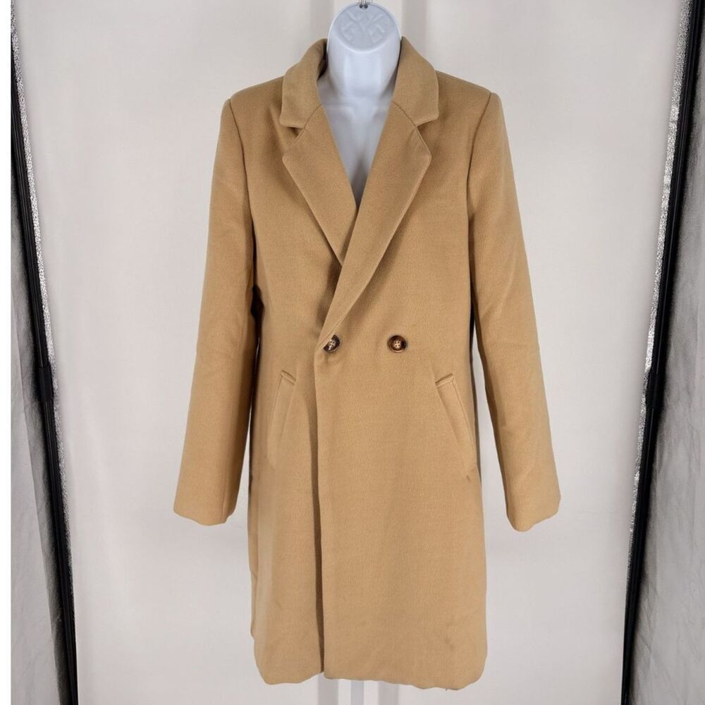Lulus Camel Wool Blend Coat | Double Breasted Long Coat